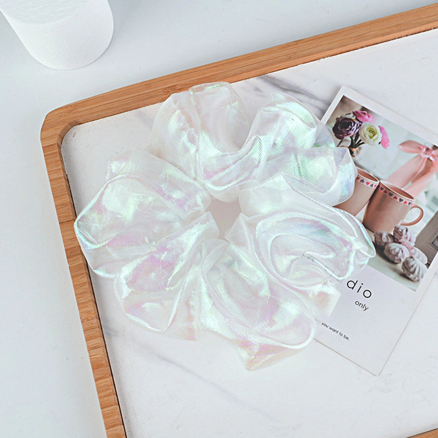 korean bright silk organza hair scrunchies