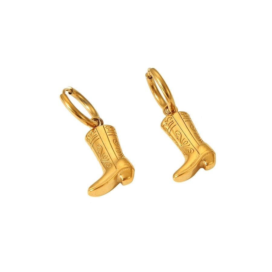Jewelry IG Style French Style Boots 304 Stainless Steel 18K Gold Plated Plating Earrings Necklace