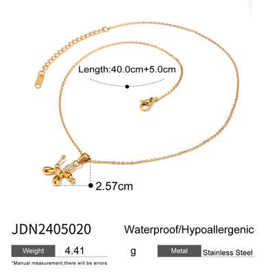 Jewelry Classic Style Balloon Dog Solid Color 304 Stainless Steel Pendant Necklace