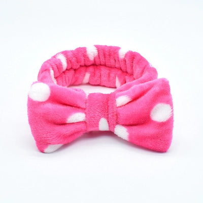 fashion stripe polka dots flannel bowknot hair band 1 piece