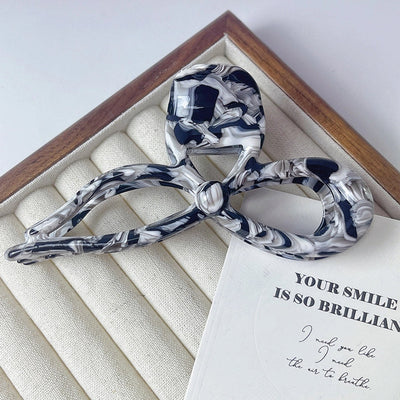 Super Fairy ~ Three-dimensional Bow Acetic Acid Grab Clip Temperament Gentle Ribbon Hairpin Sweet Large Shark Clip Women's Hair Accessories