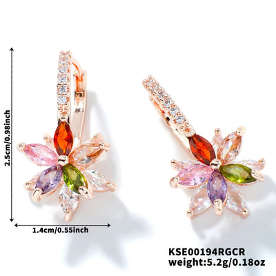 1 Pair Artistic Shiny Geometric Inlay Copper Zircon K Gold Plated Drop Earrings