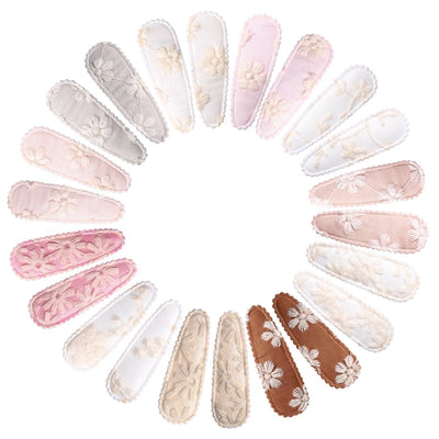 Girl'S Cute Sweet Flower Synthetic Yarn Knit Iron Embroidery Hair Clip