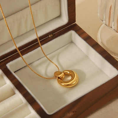 Jewelry Simple Style Commute Solid Color 304 Stainless Steel 14K Gold Plated Plating Pendant Necklace