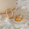 1 Piece French Style Geometric 304 Stainless Steel 18K Gold Plated Earrings