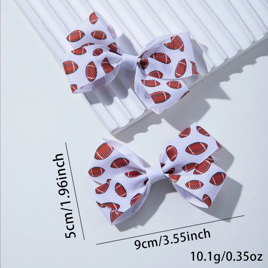 children's bow hair accessories girls' rugby dovetail hairpin cheerleading accessories metal duckbill clip