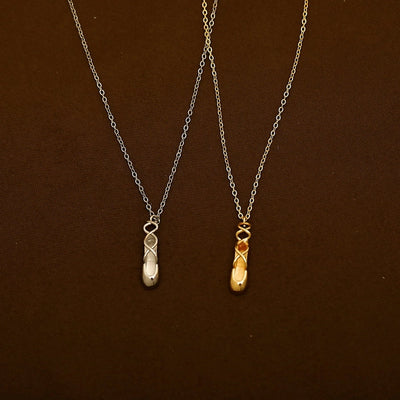 Copper 16K Gold Plated White Gold Plated Color Block Dancing shoes Pendant Necklace