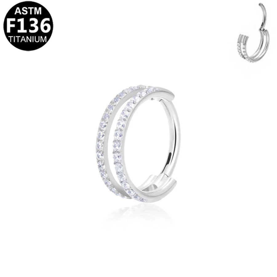 1 Piece Nose Rings & Studs Simple Style Classic Style O-Shape Pure Titanium Titanium Alloy Zircon 14K Gold Plated White Gold Plated Ear Cartilage Rings & Studs Nose Rings & Studs