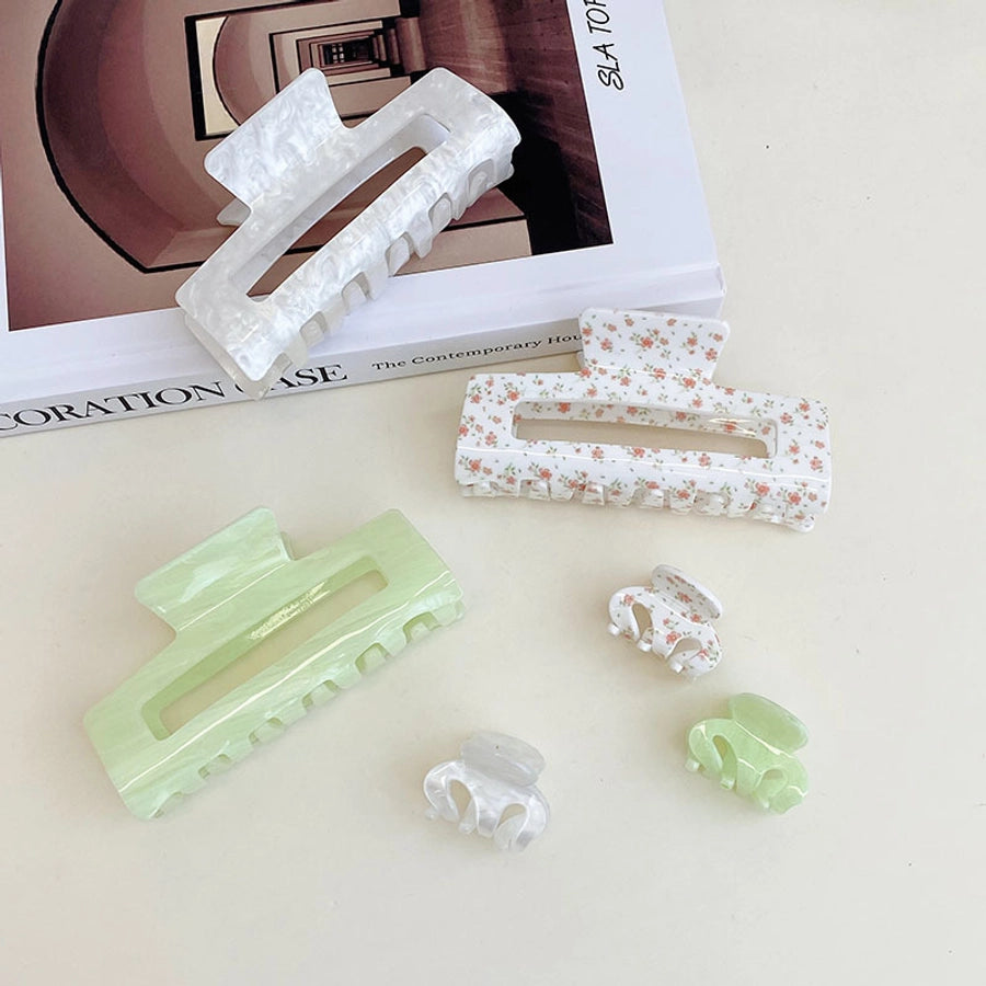 women's sweet solid color flowers plastic/resin headwear stoving varnish hair claws