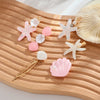 Women's Beach Sweet Starfish Shell Alloy Resin Inlay Pearl Hair Clip