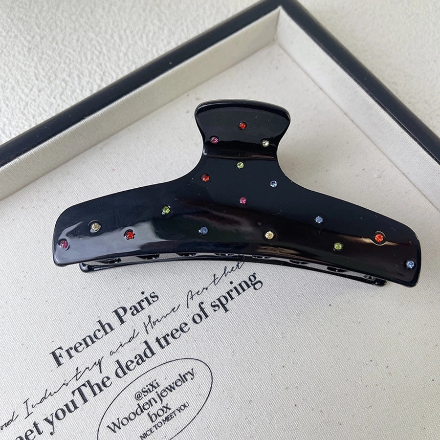 Simple Style Classic Style Solid Color Acetic acid sheets Inlay Rhinestones Hair Claws 1 Piece