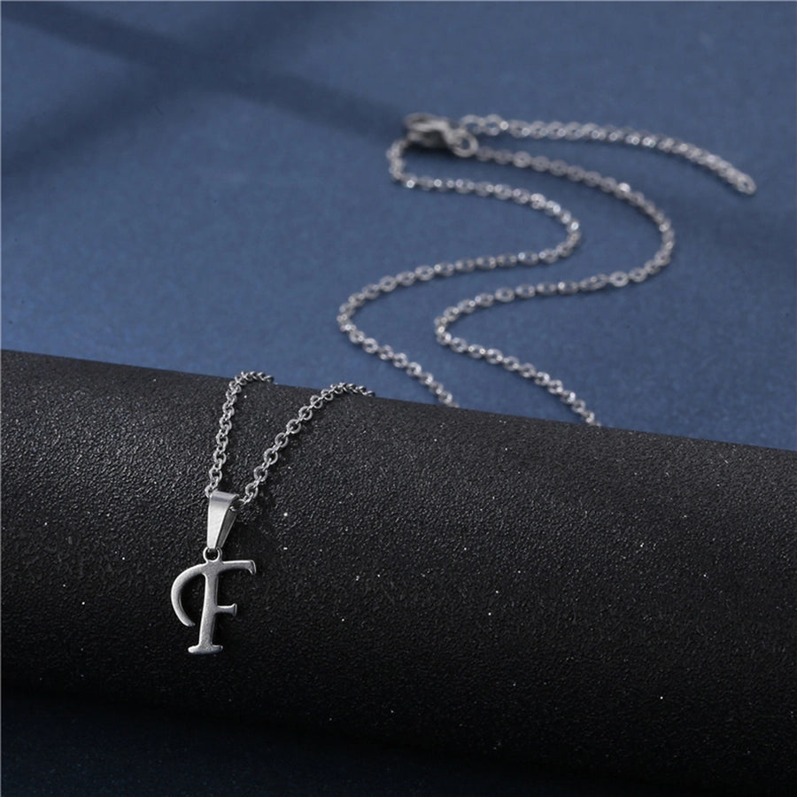 Jewelry Casual Simple Style Classic Style Letter 201 Stainless Steel Silver Plated Hollow Out Pendant Necklace