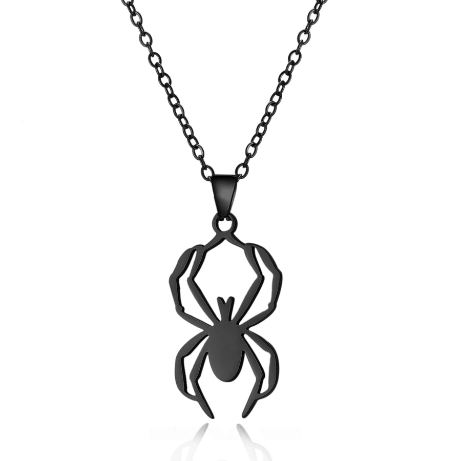 Jewelry Funny Pumpkin ghost Spider 201 Stainless Steel Asymmetrical Hollow Out Pendant Necklace