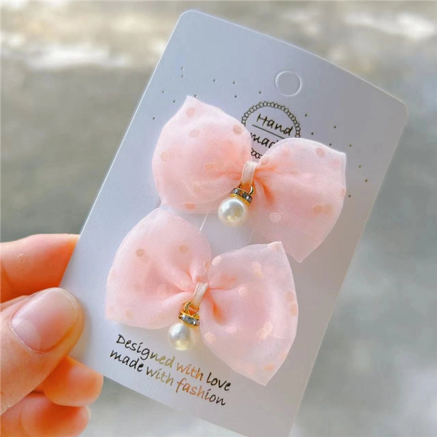 simple style bow knot cloth hair clip
