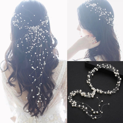korean style pearl hand-beaded hairband wedding headwear