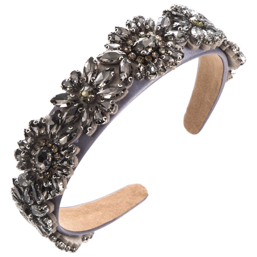 Women's Elegant Luxurious Flower Cloth Inlay Glass Hair Band