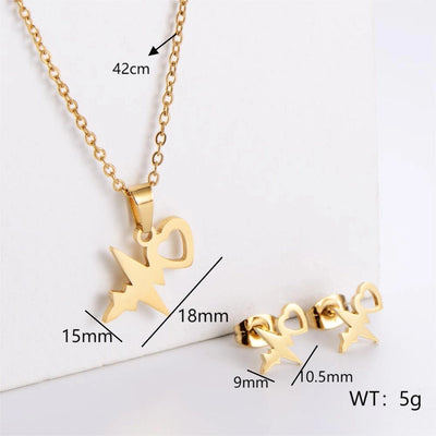 Jewelry Simple Style Classic Style Infinity Dollars Butterfly 304 Stainless Steel Jewelry Set