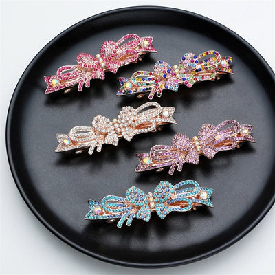 Women's Elegant Bow Knot Alloy Inlay Rhinestones Zircon Hair Clip