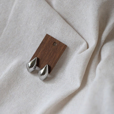 1 Pair Vintage Style British Style Water Droplets 304 Stainless Steel Ear Studs