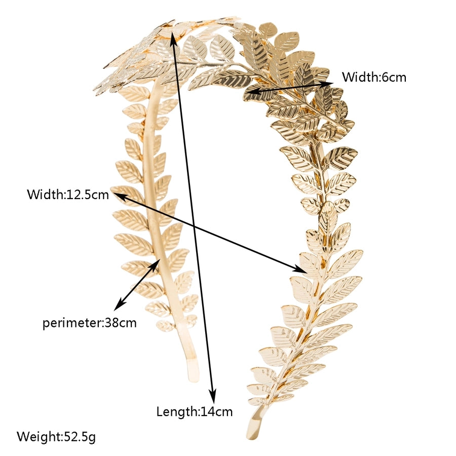 Women's Elegant Queen Bridal Leaves Alloy Plating Hair Band