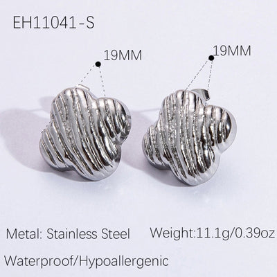 1 Pair Vintage Style Classic Style Geometric Heart Shape Plating 304 Stainless Steel Ear Studs