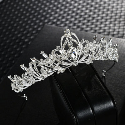 fashion crown alloy inlay zircon crown 1 piece
