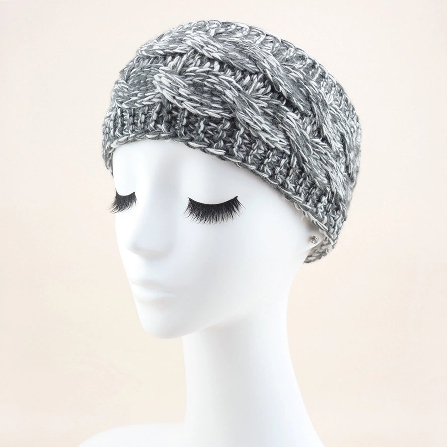 plus velvet knitted hair band wool color dot yarn headband variegated warm hair accessories autumn and winter twist ear protection headband