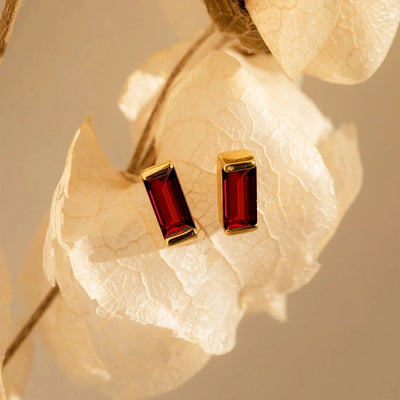 1 Pair Casual Vintage Style Classic Style Square Rectangle 304 Stainless Steel Birthstone Zircon Ear Studs