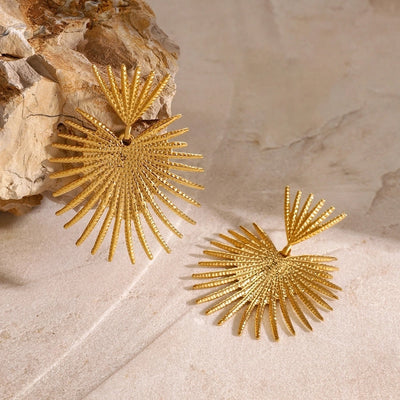1 Pair Classic Style Leaves 304 Stainless Steel Drop Earrings