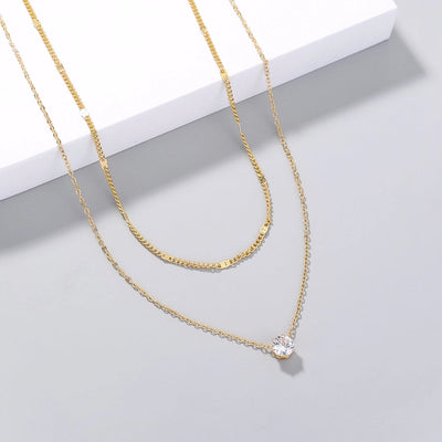 Copper cable chain Geometric Necklace