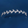 women's simple style leaf alloy plating inlay rhinestones hair band