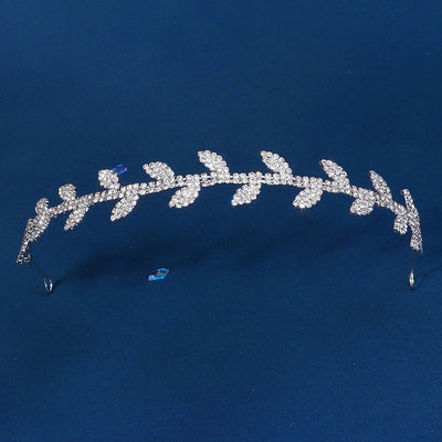 women's simple style leaf alloy plating inlay rhinestones hair band