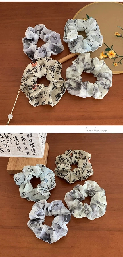 Women's Chinoiserie Sweet Artistic Letter Chinese Character Cloth Hair Tie
