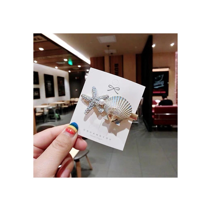 Japanese Style  Internet Celebrity Hair Clip Ocean Style Starfish Shell Duckbill Clip Bangs Clip Side Clip Japanese and Korean Style  Hair Accessories Women