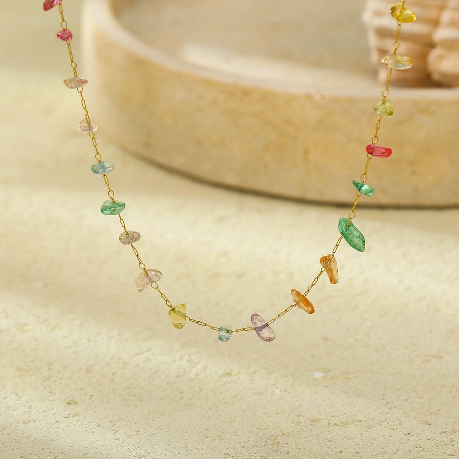 Jewelry Lady Geometric 304 Stainless Steel Natural Stone Plating Jewelry Set