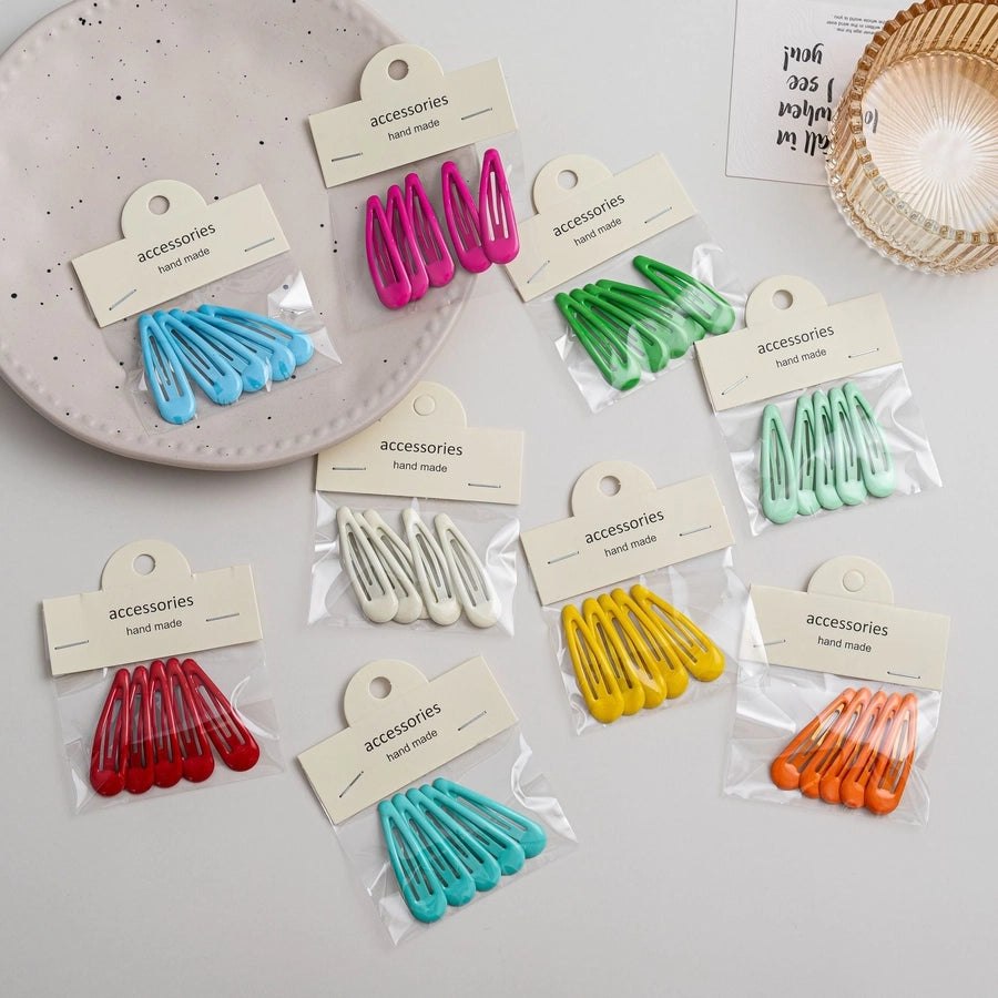 simple style solid color metal hollow out hair clip