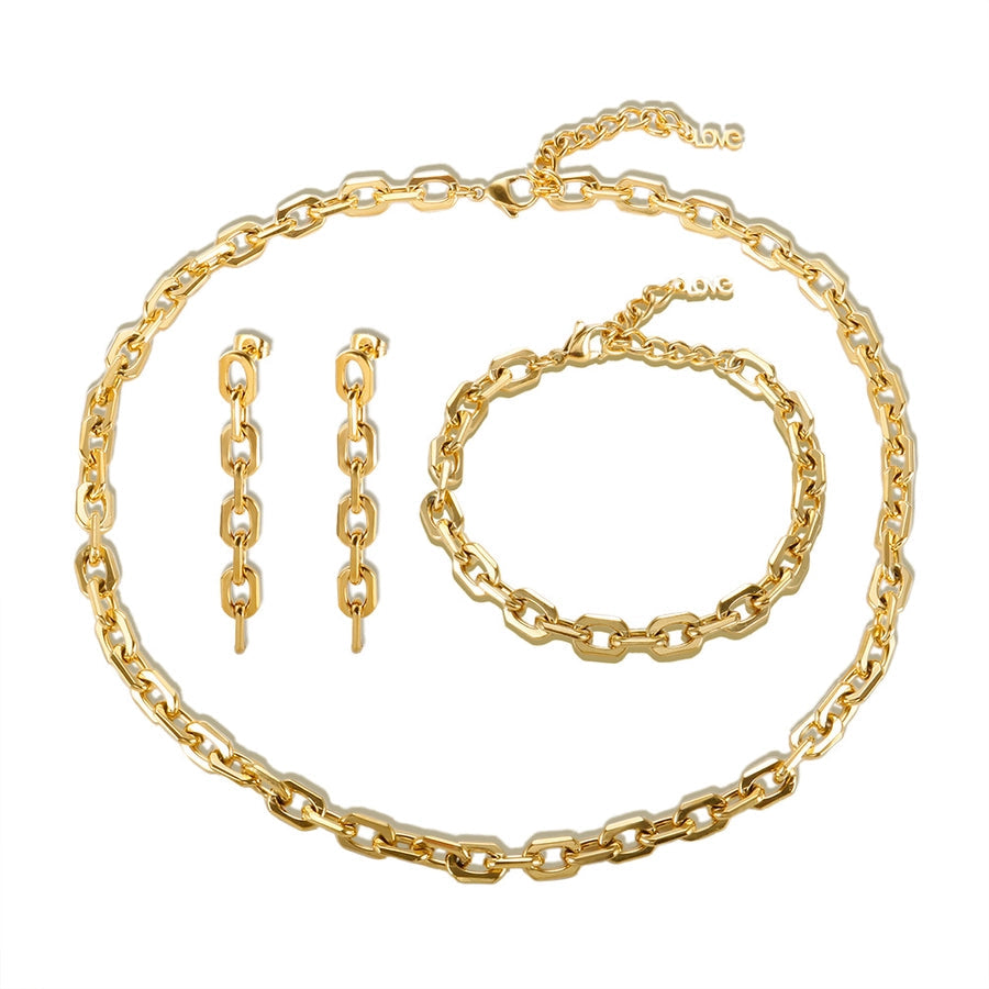 Jewelry Simple Style Geometric 304 Stainless Steel Plating Bracelets Earrings Necklace