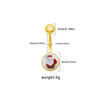 1 Piece Belly Rings Punk Simple Style Artistic Maple Leaf Rose 316 Stainless Steel  Alloy Epoxy Acrylic Rhinestones 18K Gold Plated