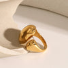 Jewelry Elegant Luxurious Classic Style Solid Color 304 Stainless Steel Open Rings