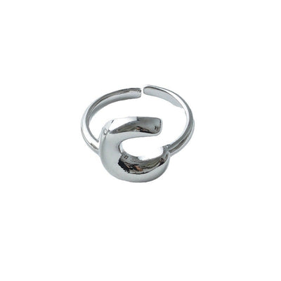 Copper Brass 18K Gold Plated Letter Open Rings
