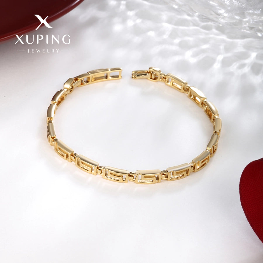 Copper 18K Gold Plated Plating Geometric Bracelets