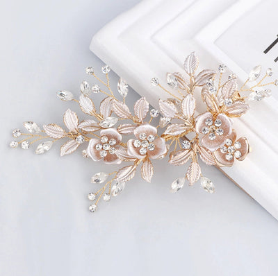 korean style inlaid rhinestone pearl insert comb alloy bridal hairpin