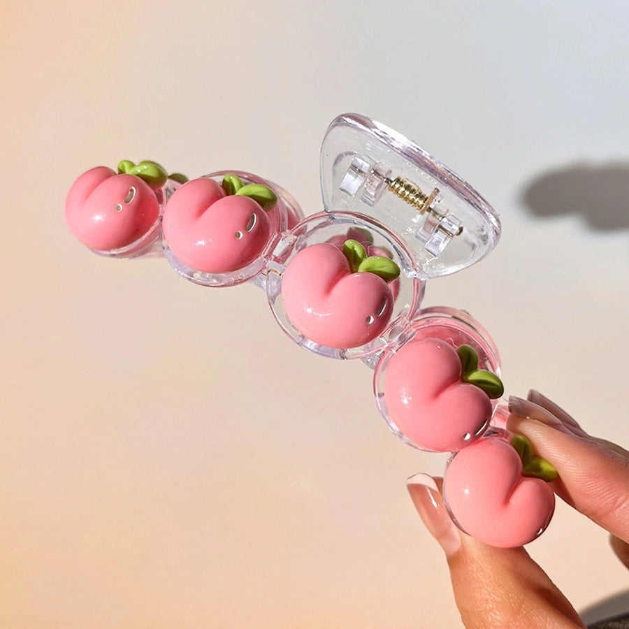 Women's Cartoon Style Peach Strawberry Plastic Resin Hair Claws