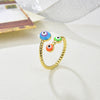 Copper Plating 18K Color Retention Drip round Eye Opening Ring
