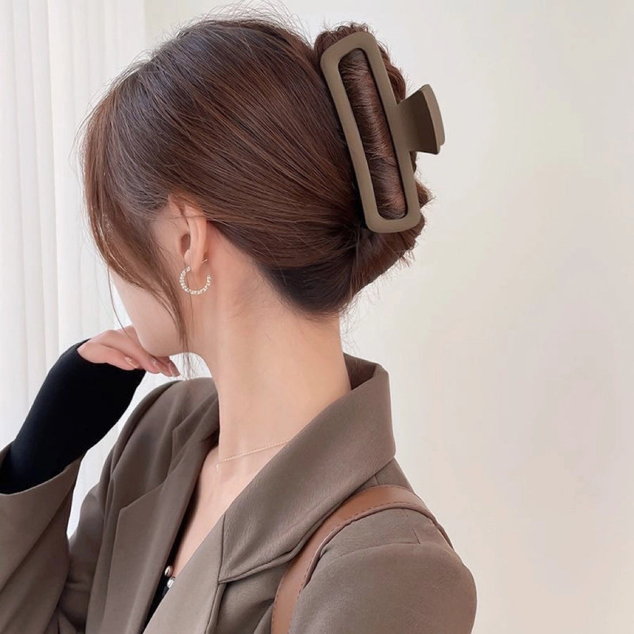 Simple square frosted rubber paint clip large small size back head high horsetail shark clip hair accessories hair clip