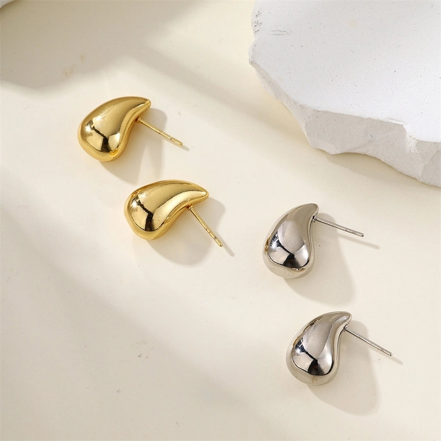 1 Pair Casual Simple Style Water Droplets 304 Stainless Steel 18K Gold Plated Ear Studs