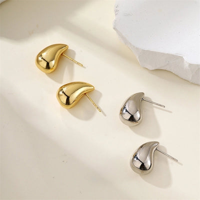 1 Pair Casual Simple Style Water Droplets 304 Stainless Steel 18K Gold Plated Ear Studs