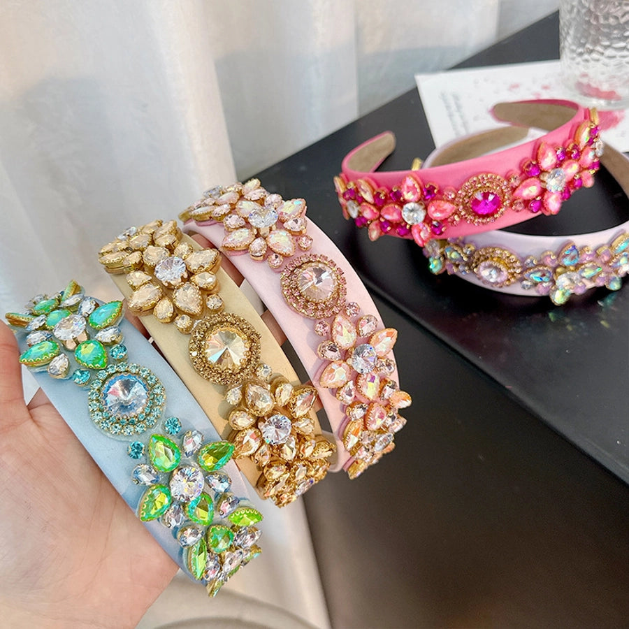 fashion geometric cloth handmade rhinestone hair band 1 piece