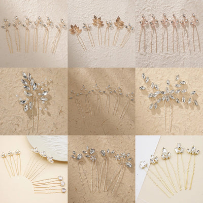 Antique U-shaped Hairpin Hair Accessories Simple Rhinestone Pin Hairpin Photography Portrait High-end Hair Hairpin
