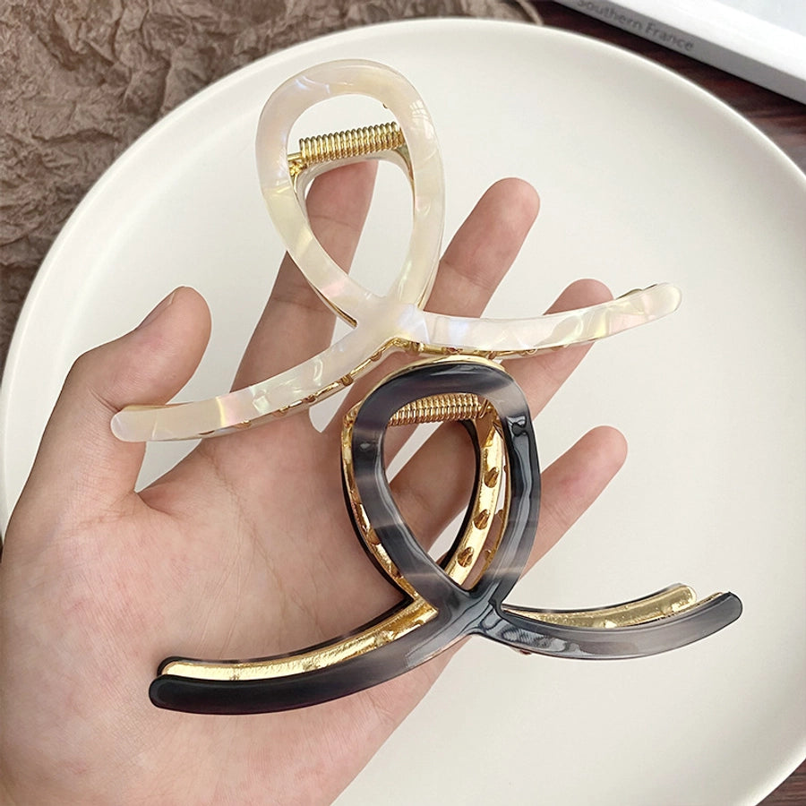 simple style color block alloy hair claws